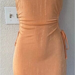Elegant Orange Sleeveless Dress